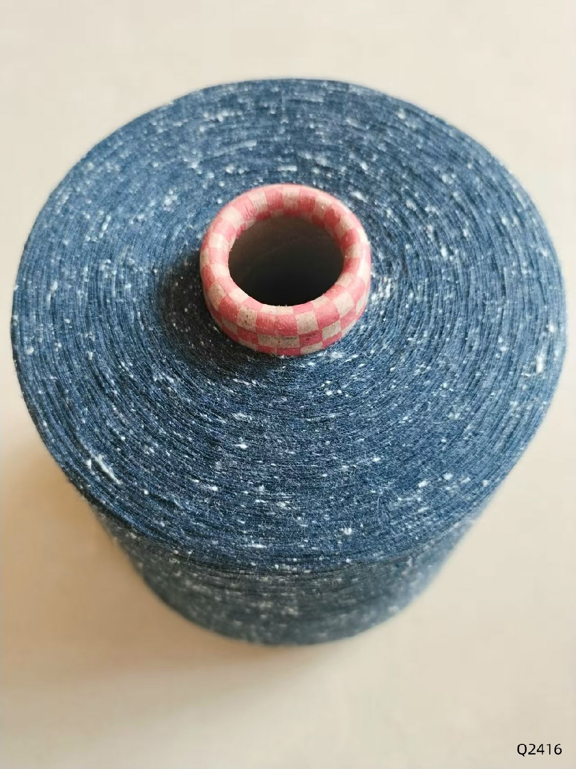 深藍(lán)Q2416滌21支85/15油絲彩點(diǎn)紗